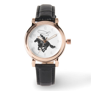 Montre Cowboy à cheval bourré courant avec lasso