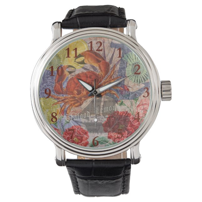 Montre Crabe Plage Nautique Art de la mer (devant)