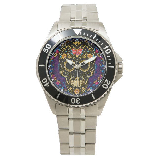 Montre Crâne à sucre - Dia De Los Muertos (devant)