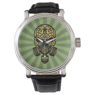 Montre Crâne apocalyptique de sucre de courrier vert