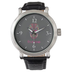 Montre Crâne d'amant coloré mignon