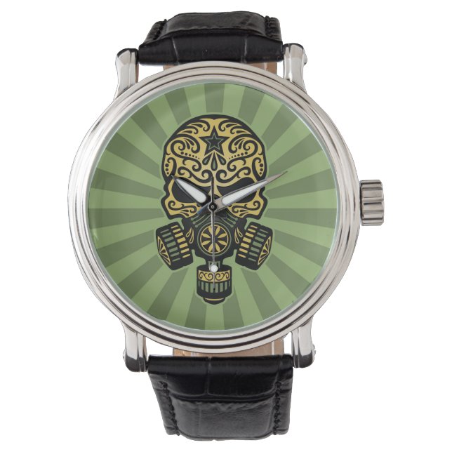 Montre Crâne de sucre Apocalyptique Green Post (devant)