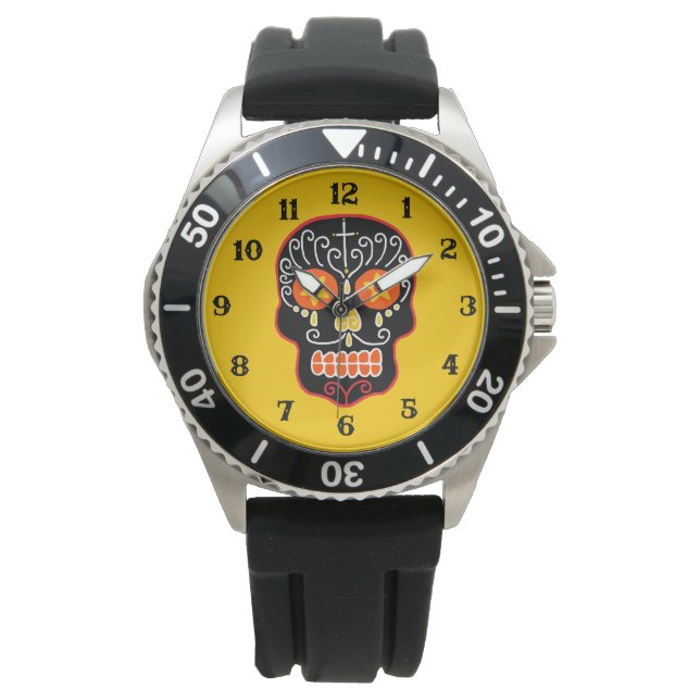 Montre Crâne de sucre noir (devant)