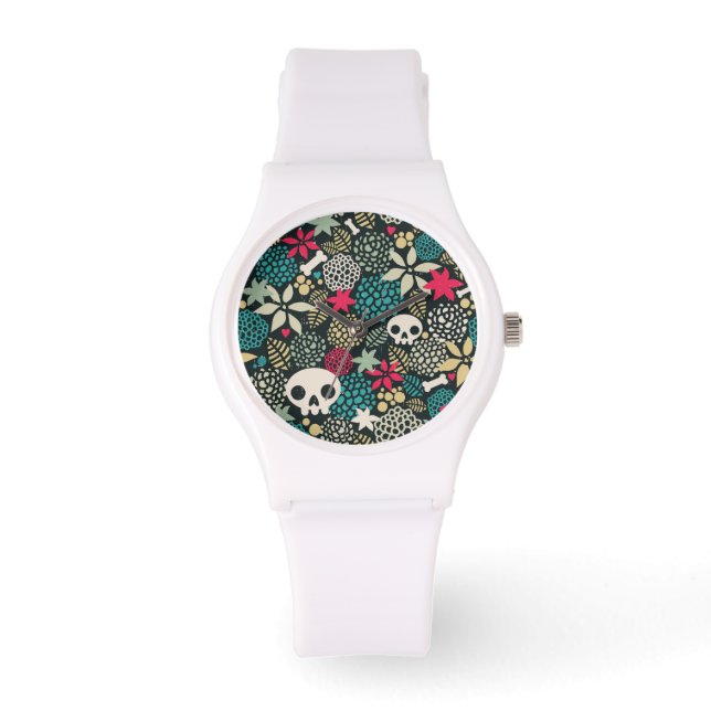 Montre Crâne en fleurs (Recto)