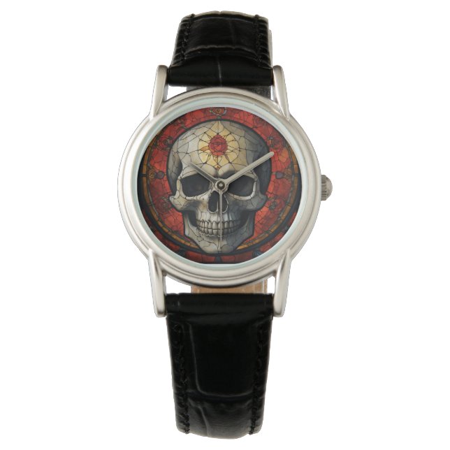 Montre Crâne en Vitrail (devant)