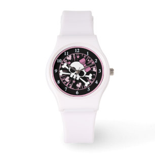 Montre Crâne mignon et os croisés