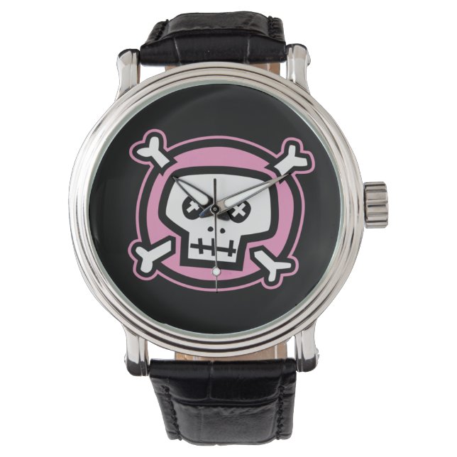 Montre crâne rose (devant)