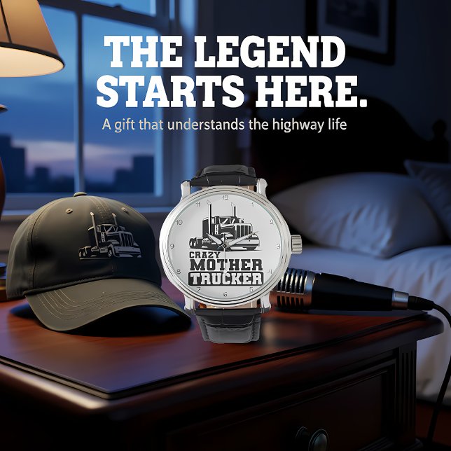 Montre Crazy Mother Trucker: Black and White (Créateur téléchargé)