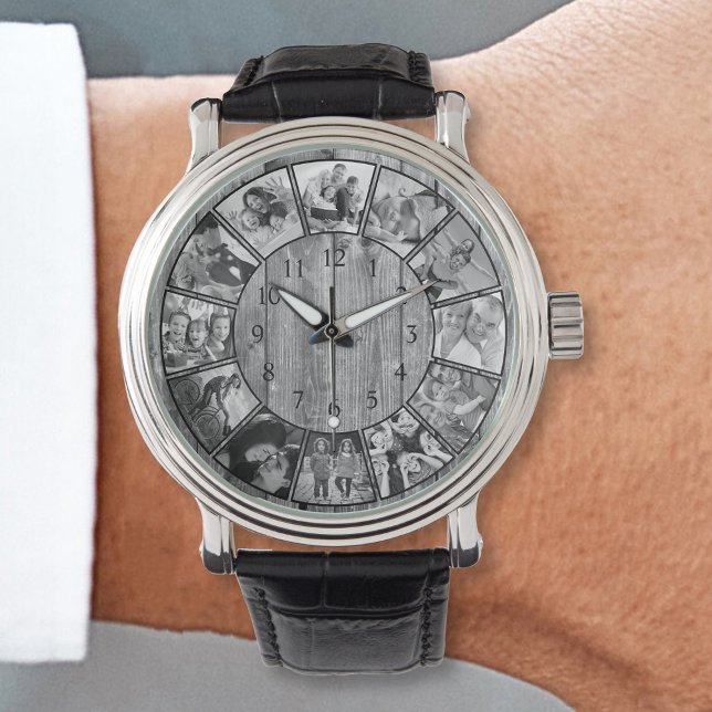 Montre Create Your Custom Photo Collage Rustic Farmhouse (Créateur téléchargé)