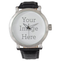 Montre Create Your Own Black Leather Watch