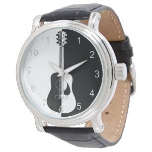 Montre Créateur moderne noir et blanc guitar