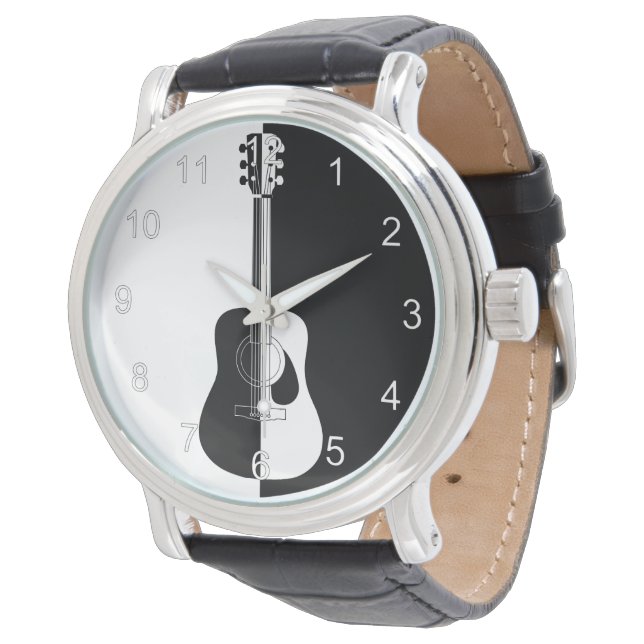 Montre Créateur moderne noir et blanc guitar (Incliné)