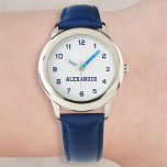 Montre Créer Votre Nom Personnalisé Garçons Personnalisés<br><div class="desc">Créez votre propre bracelet bleu cool, bracelet en acier inoxydable pour filles amusantes. Pour modifier ce modèle de conception, il suffit de modifier les champs de texte comme indiqué ci-dessus. Vous pouvez même ajouter plus de texte ou d'images, customiser des polices et des couleurs. Allez-y créez une magnifique montre personnalisée...</div>