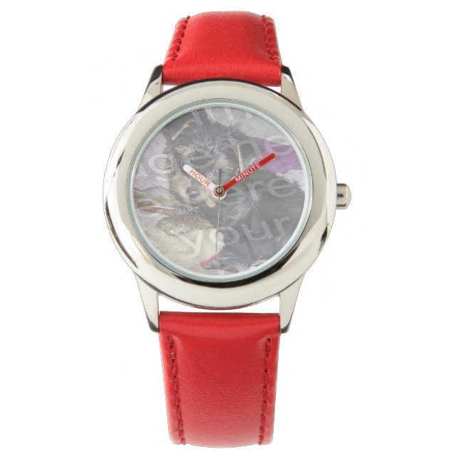 Montre Créez Vos Propres Coeurs Rouges Personnalisés Et B (devant)
