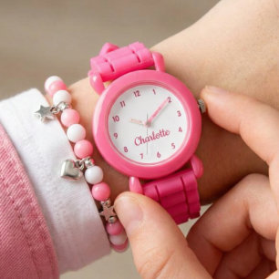 Montre Créez Votre Nom Personnalisé Fille Rose