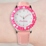 Montre Créez Votre Nom Personnalisé Filles Personnalisées<br><div class="desc">Créez votre propre bracelet rose girly personnalisé, pour filles amusantes, montre poignet en acier inoxydable. Pour modifier ce modèle de conception, il suffit de modifier les champs de texte comme indiqué ci-dessus. Vous pouvez même ajouter plus de texte ou d'images, customiser des polices et des couleurs. Allez-y créez une magnifique...</div>