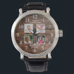Montre Créez votre propre collection de 4 photos Nom de f<br><div class="desc">Créez votre propre montre photo collage avec 4 de vos photos préférées. La montre photo cadre vous aide à chérir vos moments spéciaux et fait également un cadeau réfléchi pour les parents, grands-parents et amis. La montre personnalisée avec photos en fait un cadeau parfait pour toutes les occasions. Personnalisez avec...</div>