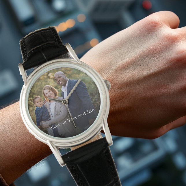 Montre Créez votre propre photo-keeper (Create your own family photo keepsake watch. You can add your own photo, names/text.)