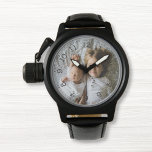 Montre Créez votre propre photo personnalisée<br><div class="desc">Design d'horloge moderne moderne et décoratif élégant personnalisable avec votre photo, image ou logo personnalisé. Ajoutez votre photo, votre design ou votre oeuvre préférée pour créer quelque chose de vraiment unique. Pour modifier ce modèle de conception, cliquez sur le bouton "Modifier" et téléchargez votre propre image comme indiqué ci-dessus. Offrez-vous...</div>