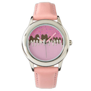 Montre Crème glacée rosée gelée gouttes gouttes
