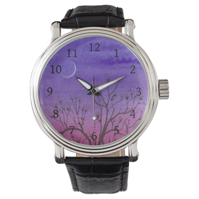 Montre Crescent Moon & Tree Wrist Watch (devant)