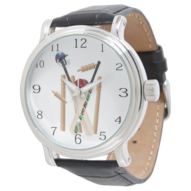 Montre Cricket All Rounder : Wicket, Chauves-souris, Ball (Incliné)