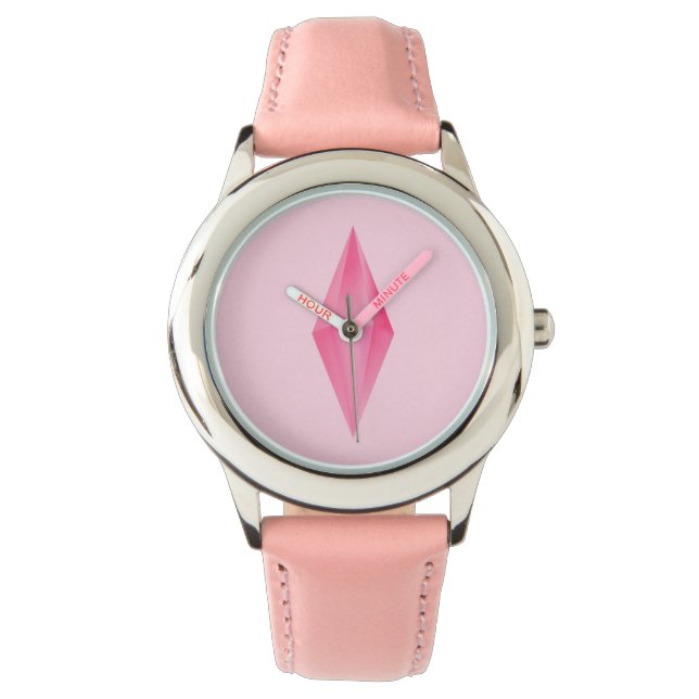 Montre cristal rose (devant)