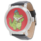 Montre crocodile (Incliné)