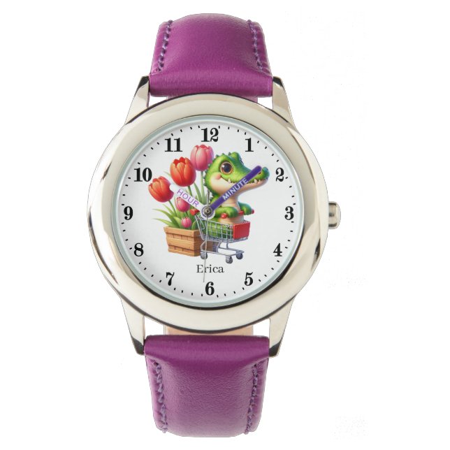 Montre Crocodile mignon ajouter nom Watch (devant)
