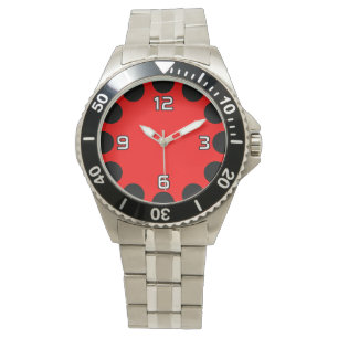 Montre Croissant couleur - Noir et Rouge v2