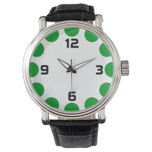 Montre Croissant couleur - Vert gris sur blanc