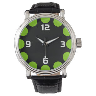 Montre Croissant de couleur - Martian Vert sur Noir