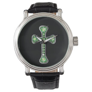 Montre Croix chrétienne "Peridot" dans Silver Watch