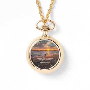 Montre Croix de foi chrétienne avec Mark 11:24