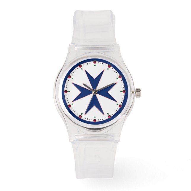 Montre Croix octogonale BLUE CORSAIR STYLE (Recto)