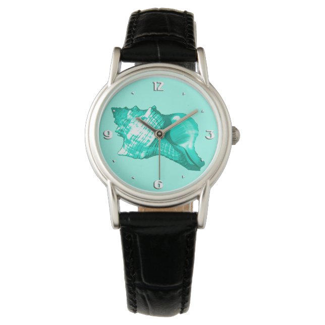 Montre Croquis en coquille de conc - turquoise, blanche e (devant)
