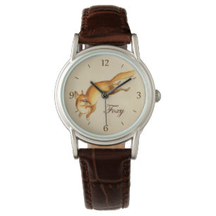 Montre - Croquis japonais vintage "rusé" d'un renard