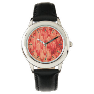 Montre CROTALUS RATTLESNAKE PEAU Rouge Rose