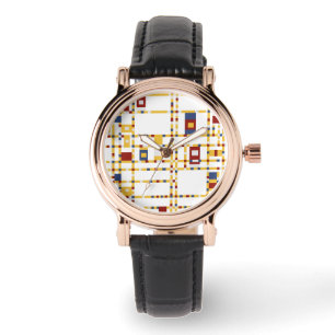 Montre Cuir noir Carré personnalisé