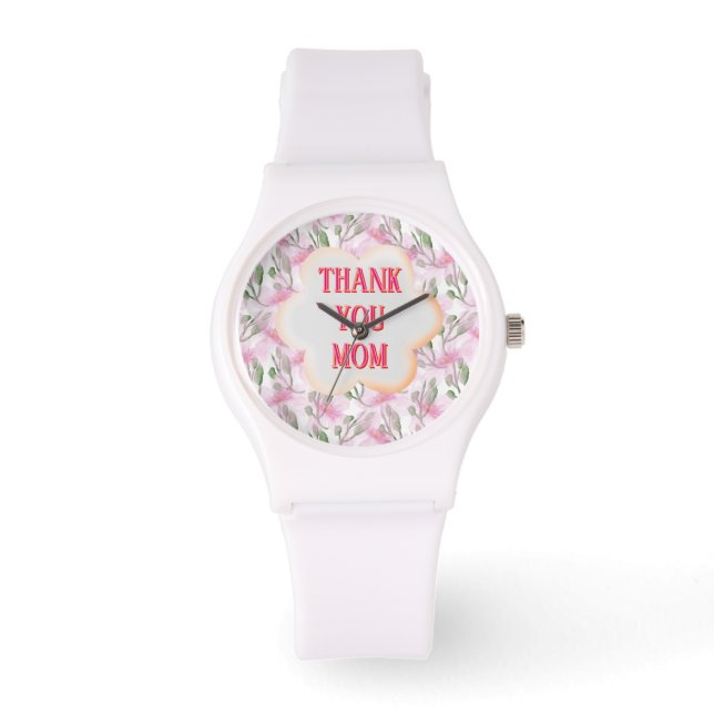 Montre Custom and Personalized watercolor floral pattern  (Recto)