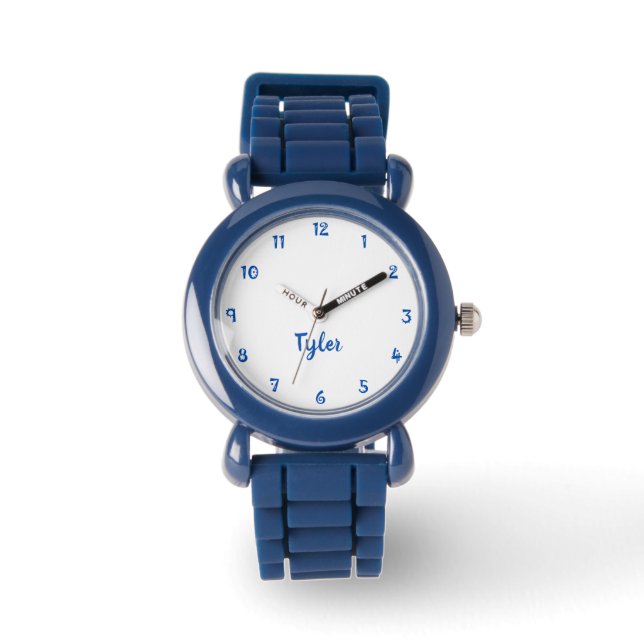 Montre Custom Boys Nom Blue Strap kids Watch (Recto)