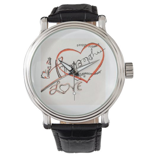 Montre custom calligraphy art (devant)