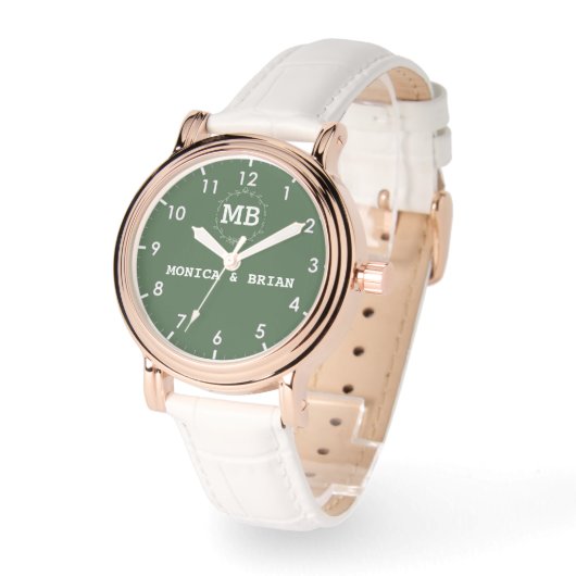 Montre Custom couple names His and Hers monogram initials (Angle)