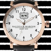 Montre Custom couple names simple minimal monogram