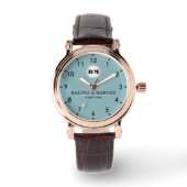 Montre Custom name engraved elegant couple blue (Recto)
