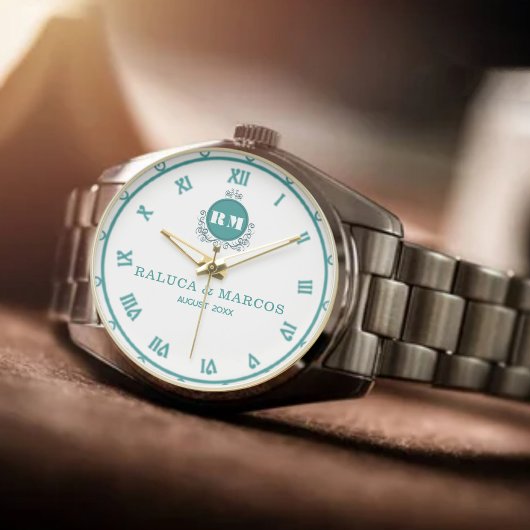Montre Custom Name & Initials Vintage Style Couple’s