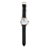 Montre Custom name Luxury vintage blue Monogram (Sangle)