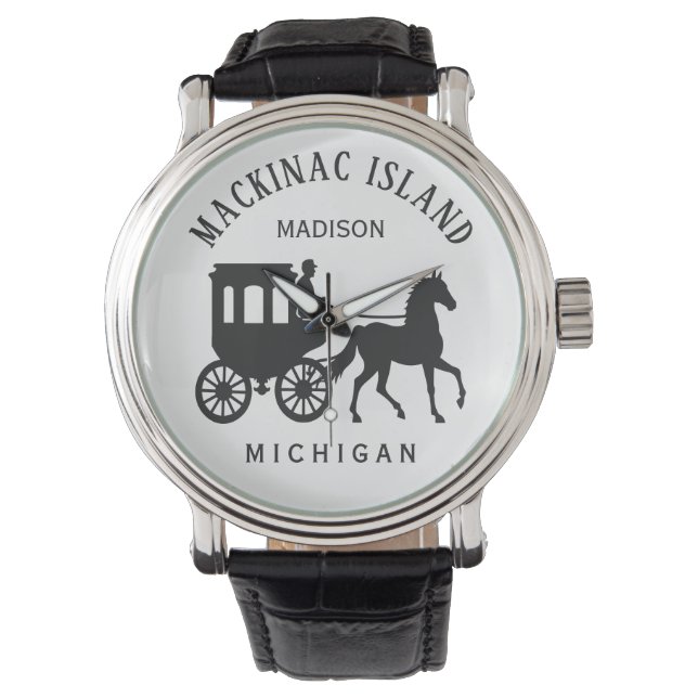 Montre Custom Name, Text & Color Mackinac Island (devant)