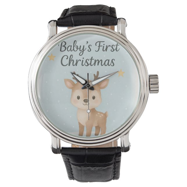 Montre Custom photo christmas luxury gold romantic mens  (devant)