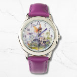 Montre Cute aquarelle Bois Fée Papillon Floral<br><div class="desc">Aquarelle mignonne Bois Fée Papillon Floral Kids Girly eWatch Watches présente une jolie fée boisée avec des papillons et des fleurs. Créé par Evco Studio www.zazzle.com/store/evcostudio</div>